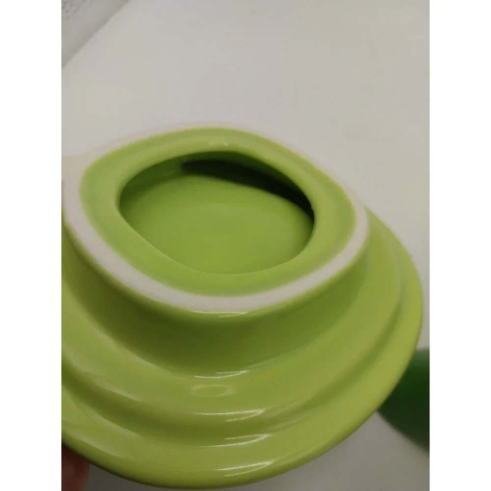 PO Selected Rosa 7-Piece Green Ceramic Teapot Rose Modern Design Complete Set